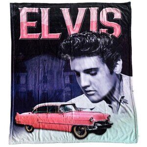 Elvis Presley Pink Cadillac Plush Fleece Throw Gift Blanket King of Rock & Roll